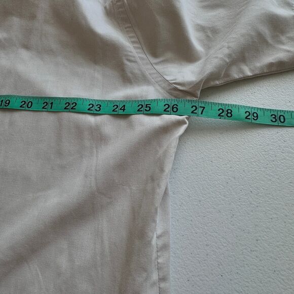 Editions By Van Heusen Short Sleeve Button Down Shirt Sz 17.5 Tan Neutral Safari - Picture 9 of 10